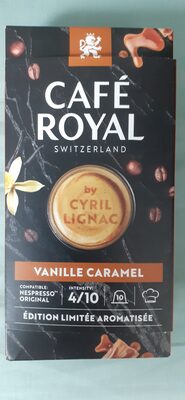 Capsule de café moulu et aromatisé vanille caramel (« by Cyril Lignac »)