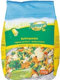 Vegetables with spicy butter front packaging