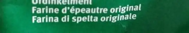 Urdinkelmehl ingredients label