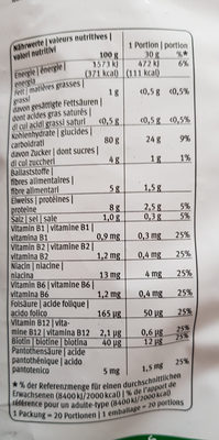 Corn Flakes ingredients label