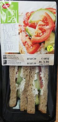 Toast with cucumbers and tomatoes