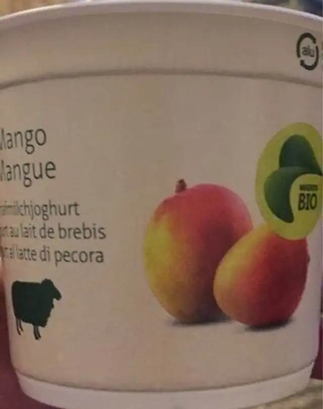 Yogourt Au Lait De Brebis Mangue Bio - Migros - 120 GR front packaging
