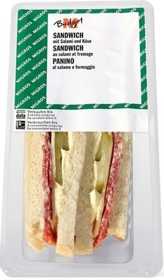 Panino with salami and cheese