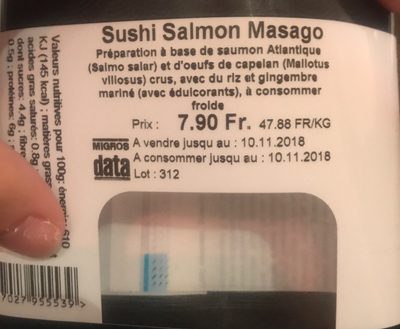 Sushi salmon massago