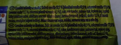 Ovesné se skořicí ingredients label