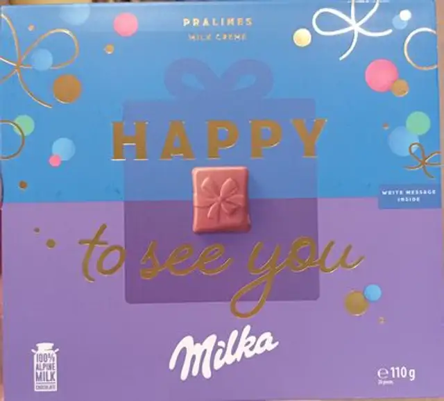 Pralines milk creme front packaging