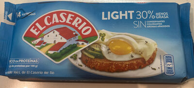 El Caserio Light 30% menos grasa - queso fundido en lonchas