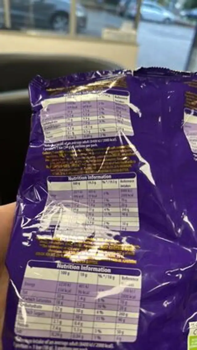 SUPPORTING SUSTAINABLY SOURCED COCOA Cadbury DAIRY ingredients label