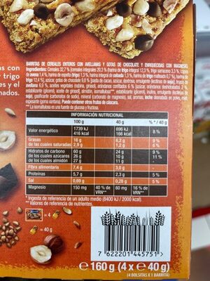 Fruits & Nuts ingredients label