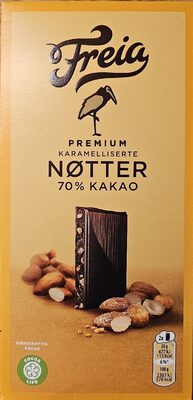 Karamelliserte nøtter (70% kakao)