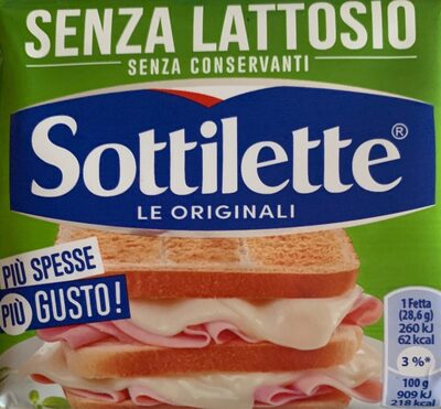 Sottilette senza lattosio front packaging