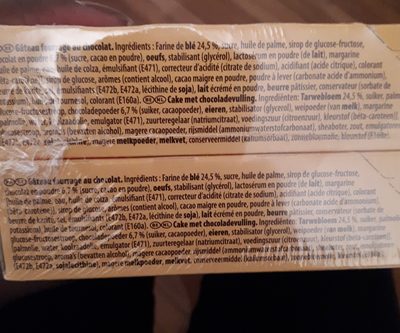 Gâteau L'Original Napolitain ingredients label