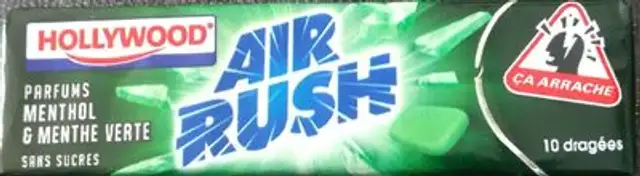 Chewing Gum sans Sucre air rush menthe et menthe verte front packaging