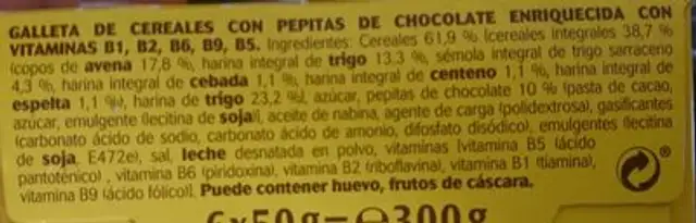 Belvita ingredients label