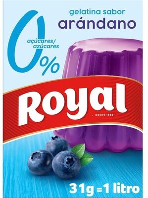 Gelatina sabor Arándano front packaging