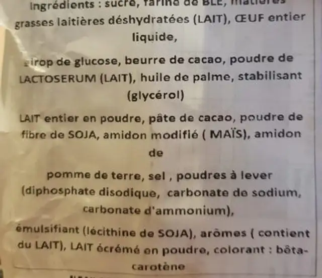 Cadbury Crunchy Melts Soft Cookie Centre 156G ingredients label