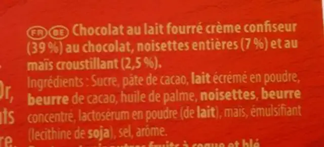Encore ingredients label