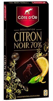 Dégustation Citron noir 70%, chocolat noir intense et éclats de citron