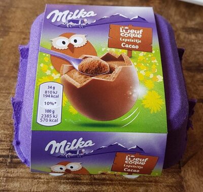 Milka L'Œuf coque Cacao front packaging