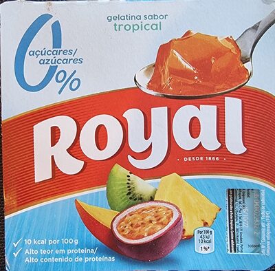 gelatina sabor tropical front packaging