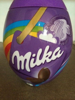 Milka Oeuf Plastique Bonbons  Pralines 200g front packaging