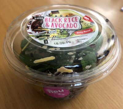 Black rice & avocado front packaging