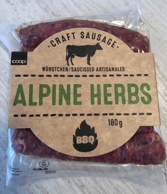 Saucisses artisanales, alpine herbs