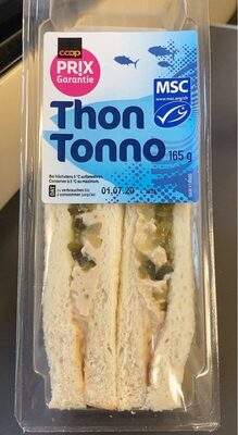 Coop Prix Garantie Thon sandwich front packaging