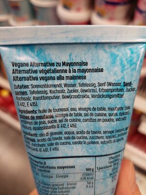 Veganaise ingredients label