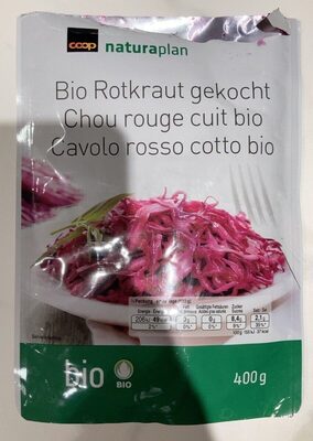 Chou rouge cuit bio front packaging