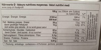 Bio Shortbread - caramel salé nutrition facts table