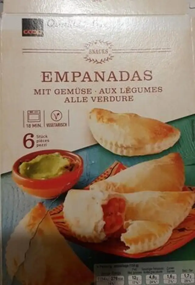 Empanadas front packaging