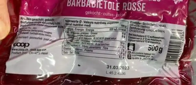 Randen, Betteraves Rouges, Barbabietole Rosse front packaging