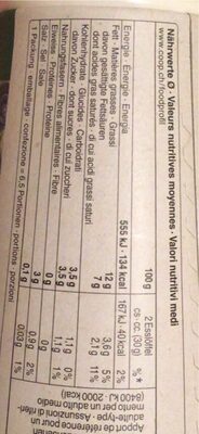 Bio dessert extrafin nutrition facts table