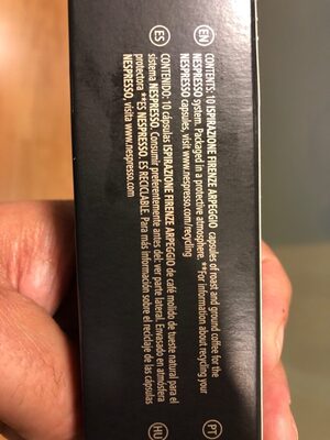 Inspirazione Firenze Arpeggio ingredients label