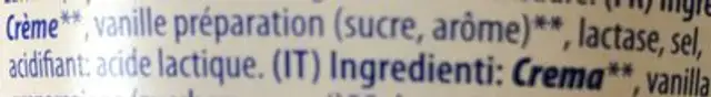 Mascarpone Sans Lactose ingredients label