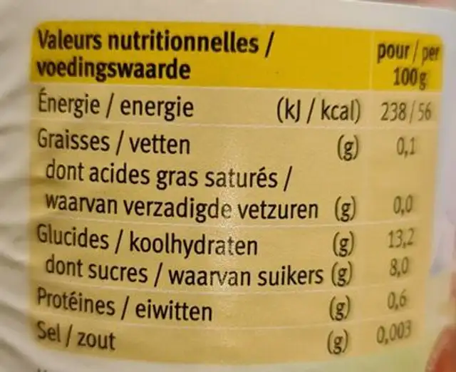 Petit Pot Pomm-abr-bana 190G nutrition facts table