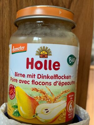 Birne mit Dinkelflocken