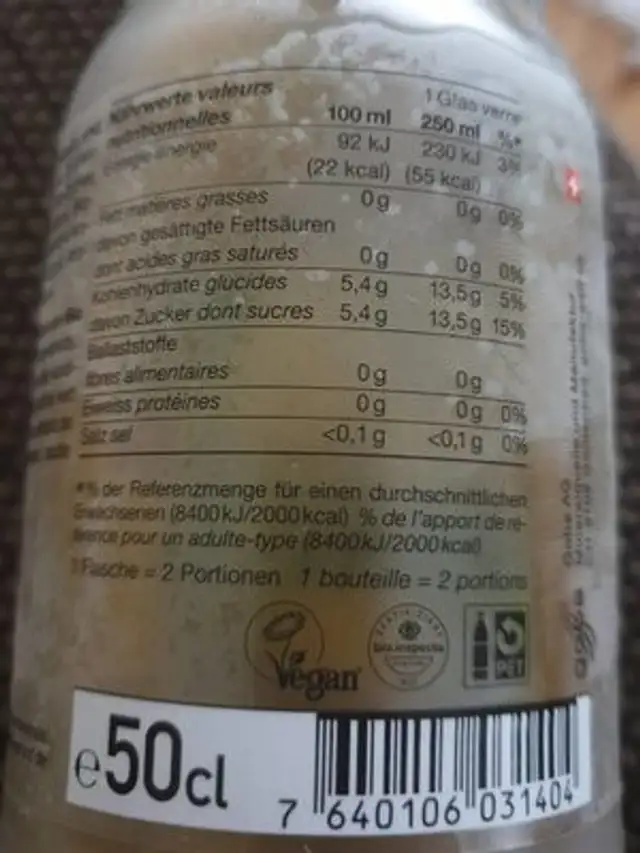 Flauder nutrition facts table