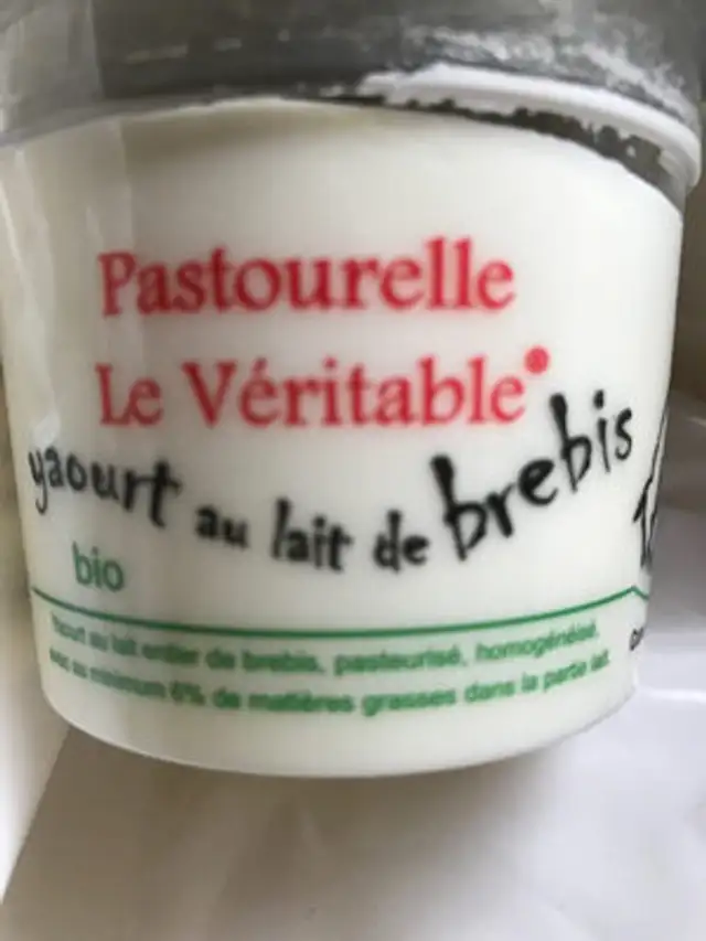 Pastourelle Yaourt bio au lait de brebis ingredients label
