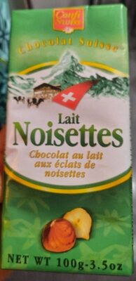 Lait noisettes suisse front packaging
