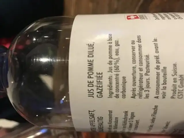 Schorle pomme ingredients label