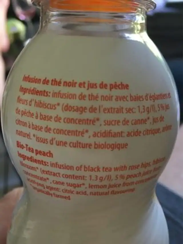 BioTea ingredients label