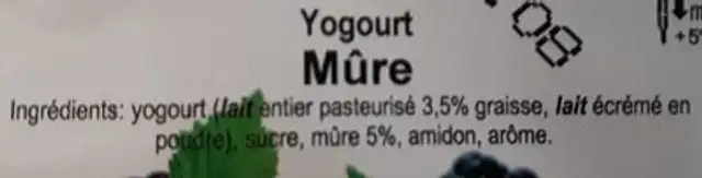 Yogourt du haut-jorat nutrition facts table