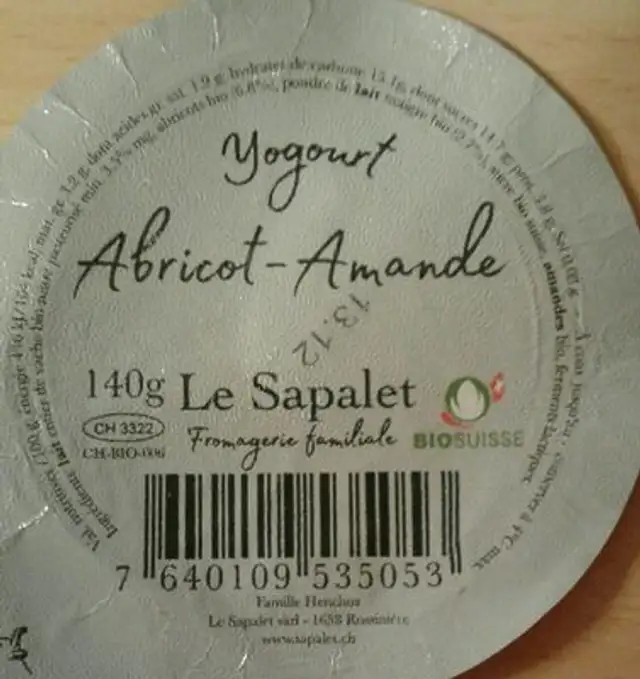 yogourt sapalet nutrition facts table
