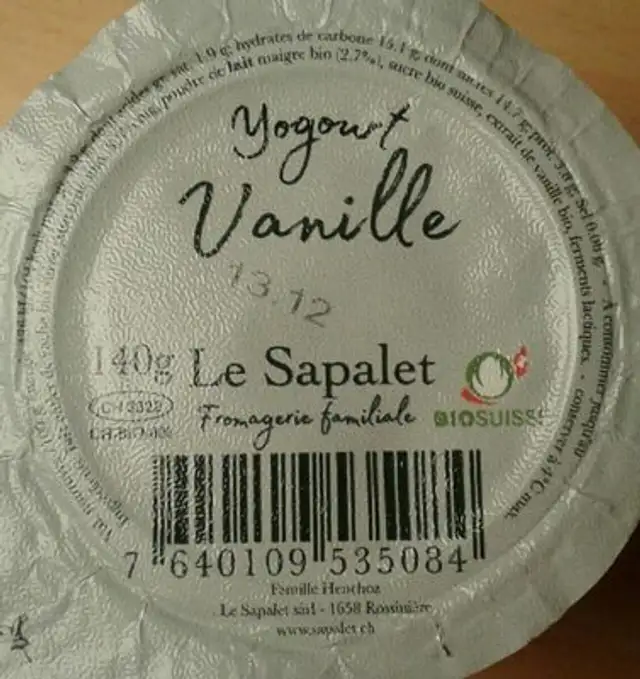 Yogourt sapalet divers nutrition facts table