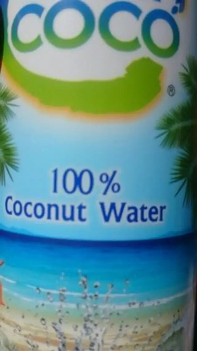 Coconut Water, 100% ingredients label
