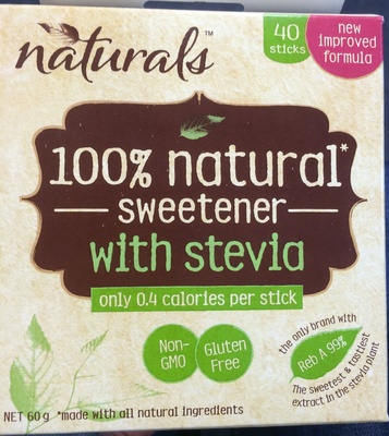 100% natural sweetener with stevia