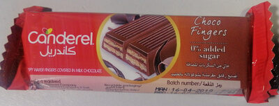 Choco Fingers 0% added sugar front packaging