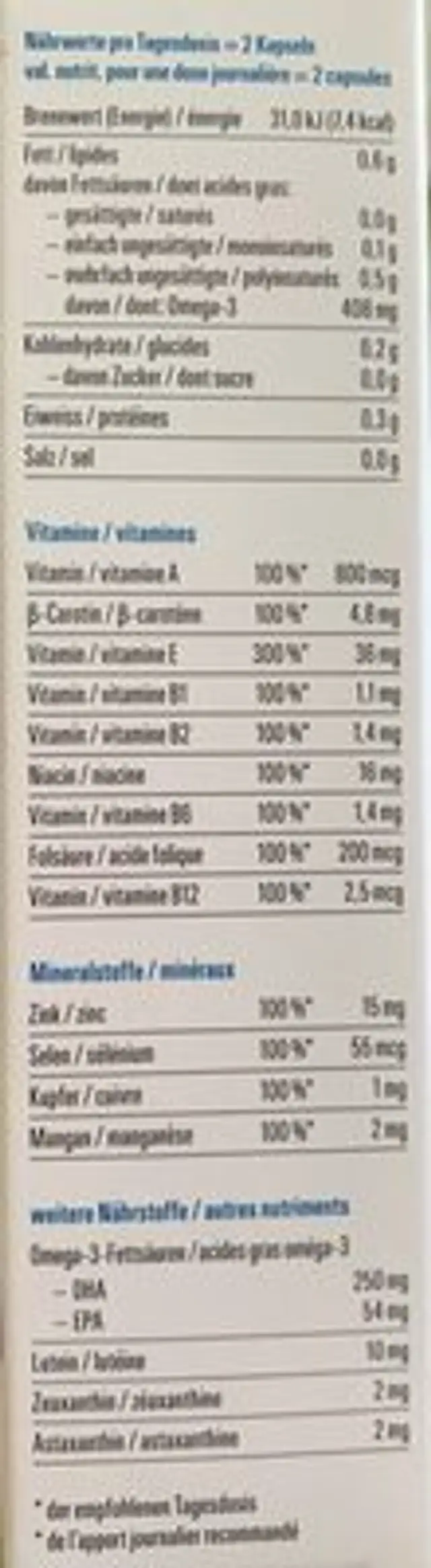 Axa eye pearl nutrition facts table